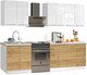 Миниатюра изображения товара Кухонный гарнитур Кастанье Мила 2.2 (белый глянец/дуб крафт золотой матовый)