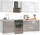 Миниатюра изображения товара Кухонный гарнитур Кастанье Мила 2.2 (белый глянец/серый камень)