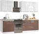 Миниатюра изображения товара Кухонный гарнитур Кастанье Мила 2.2 (белый глянец/трюфель коричневый)