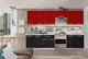 Миниатюра изображения товара Кухонный гарнитур Кастанье Мила 2.8 (красный китайский глянец/черный глянец)