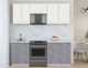 Миниатюра изображения товара Кухонный гарнитур Интерлиния Мила Пластик 2.0 А (зефирный/оксид темный/серый каспий)