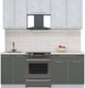 Миниатюра изображения товара Кухонный гарнитур Интерлиния Мила Пластик 2.0 А (оксид светлый/шторм/травертин серый)