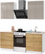 Миниатюра изображения товара Кухонный гарнитур Кастанье Мила 1.2 (серый камень/дуб крафт золотой матовый)