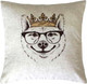 Миниатюра изображения товара Подушка декоративная MATEX Bibop Line Король собака в очках / 32-243 (серый/золото/коричневый)