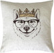 Миниатюра изображения товара Наволочка декоративная MATEX Bibop Line Король собака в очках / 49-241 (серый/золото/коричневый)