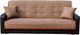 Миниатюра изображения товара Диван Mebel-Ars Арвен (рогожка коричневый/экокожа коричневый)