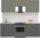 Миниатюра изображения товара Кухонный гарнитур Интерлиния Мила Пластик 2.2 А (кварцевый/шторм/травертин серый)