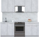 Миниатюра изображения товара Кухонный гарнитур Интерлиния Мила Пластик 2.2 А (оксид светлый/оксид светлый/серый каспий)
