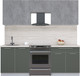 Миниатюра изображения товара Кухонный гарнитур Интерлиния Мила Пластик 2.2 А (оксид темный/шторм/травертин серый)