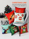 Миниатюра изображения товара Подушка декоративная MATEX Christmas Line. Олень в зеленой шапке / 37-682 (красный/фисташковый)