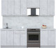 Миниатюра изображения товара Кухонный гарнитур Интерлиния Мила Пластик 2.5 А (оксид светлый/оксид светлый/серый каспий)