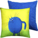 Миниатюра изображения товара Подушка декоративная MATEX Kotoklism line. Пухля / 52-104 (лимонный, черный, синий)