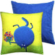 Миниатюра изображения товара Подушка декоративная MATEX Kotoklism line. Пухля-гимнаст / 52-128 (желтый/фисташковый/синий)