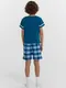 Миниатюра изображения товара Пижама детская Mark Formelle 563322-1 (р.98-52, сине-бирюзовый/сине-бирюзовая клетка)
