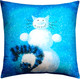 Миниатюра изображения товара Подушка декоративная MATEX Kotoklism. Снегокот / 52-289 (белый/голубой/синий)