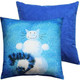 Миниатюра изображения товара Подушка декоративная MATEX Kotoklism. Снегокот / 52-289 (белый/голубой/синий)
