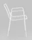 Миниатюра изображения товара Стул садовый Stool Group Дели с подлокотниками / LV-107-9016 (металл белый)