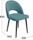 Миниатюра изображения товара Стул ТриЯ Амели конус Т2 (черный муар/велюр бирюзовый)
