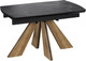 Миниатюра изображения товара Обеденный стол ТриЯ Палмер Тип 1 (черный муар/дуб галифакс нат/керамика матовая черный мрамор)