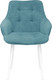 Миниатюра изображения товара Стул ТриЯ Шато конус Т2 (белый муар/велюр бирюзовый)