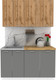 Миниатюра изображения товара Кухонный гарнитур Eligard Lion 1.4 без столешницы (дуб натуральный/дымчатый алмаз)
