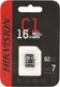 Миниатюра изображения товара Карта памяти Hikvision MicroSDHC 16GB HS-TF-C1(STD) ZAZ01X00 OD