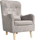 Миниатюра изображения товара Кресло мягкое KRONES Калипсо (велюр светло-серый)