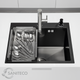 Миниатюра изображения товара Мойка кухонная Saniteco 5050 PVD (с сифоном, дозатором и коландером)