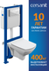 Миниатюра изображения товара Унитаз подвесной Cersanit Carina New Clean On с инстал. Link Pro (с кнопкой Corner 64077 белый)