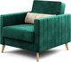 Миниатюра изображения товара Кресло мягкое Мебельград Норд Стандарт (мора зеленый/мора бежевый)