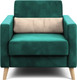 Миниатюра изображения товара Кресло мягкое Мебельград Норд Стандарт (мора зеленый/мора бежевый)