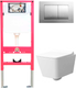 Миниатюра изображения товара Унитаз подвесной с инсталляцией Керамин Тобаго R Slim МЛ Премиум c кнопкой K5236-К-EEA4