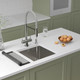 Миниатюра изображения товара Мойка кухонная Roxen Uno 560210-44 под столешницу с ролл-матом и дозатором (сатин)