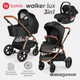 Миниатюра изображения товара Детская универсальная коляска Tomix Walker Lux 3 в 1 / BD101TRIPLLUX (Black/Rose Gold)