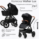 Миниатюра изображения товара Детская универсальная коляска Tomix Walker Lux 2 в 1 / BD101BLUX (Black/Shinny Black)
