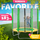 Миниатюра изображения товара Батут Sundays Favorite 6FT (зеленый, с сеткой)
