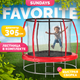 Миниатюра изображения товара Батут Sundays Favorite Premium 10FT (красный, с сеткой, с лестницей)