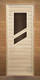 Миниатюра изображения товара Деревянная дверь для бани Везувий 1900х700 (с 2-мя косыми стеклами, коробка хвоя)