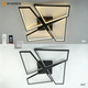 Миниатюра изображения товара Люстра Estares Orlando 120W S-APP-550x550x90-BLACK/WOOD/WHITE-220-IP20