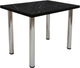 Миниатюра изображения товара Обеденный стол СВД Юнио 110x70 / 022.П20.Х (мрамор неро маркина/хром)