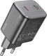 Миниатюра изображения товара Адаптер питания сетевой Hoco N42 Elogiado 45W 3A+2.25A (PD+QC+AFC) 2xUSB Type-C (черный)