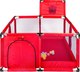 Миниатюра изображения товара Игровой манеж Solmax&Kids С шариками и баскетбольным кольцом / ZV97039 (красный)