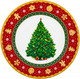 Миниатюра изображения товара Набор тарелок Elan Gallery Новогодняя елка для десертов / 420678 (красный, узор New Bone China)