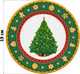 Миниатюра изображения товара Набор тарелок Elan Gallery Новогодняя елка для десертов / 420679 (зеленый/узор New Bone China)