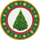 Миниатюра изображения товара Набор тарелок Elan Gallery Новогодняя елка для десертов / 420679 (зеленый/узор New Bone China)