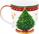 Миниатюра изображения товара Кружка Elan Gallery Новогодняя елка / 420682 (красный/узор New Bone China)