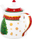 Миниатюра изображения товара Заварочный чайник Elan Gallery Новогодняя елка / 420710 (красный узор)