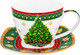 Миниатюра изображения товара Чашка с блюдцем Elan Gallery Новогодняя елка / 420734 (зеленый узор)