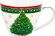 Миниатюра изображения товара Чашка с блюдцем Elan Gallery Новогодняя елка / 420734 (зеленый узор)