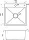 Миниатюра изображения товара Мойка кухонная AKS Квадратная одночашевая 50x50 / 106 640 (сатин)